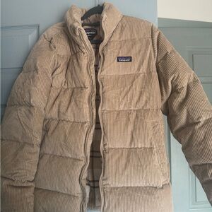 Patagonia Beige Corduroy Puffer Jacket